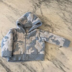 Barefoot Dreams Cozy Chic Blue and Gray Kids Hoodie